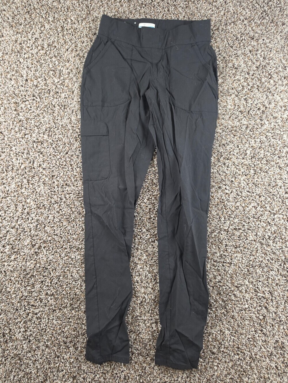 Columbia Womens Sz XS Tapered Leg Cargo Hiking Pants Black Pull On